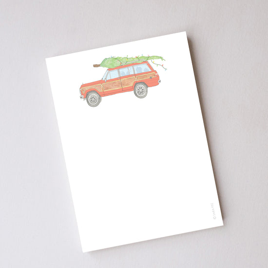 Tree Topped Wagon Notepad by Sara Fitz