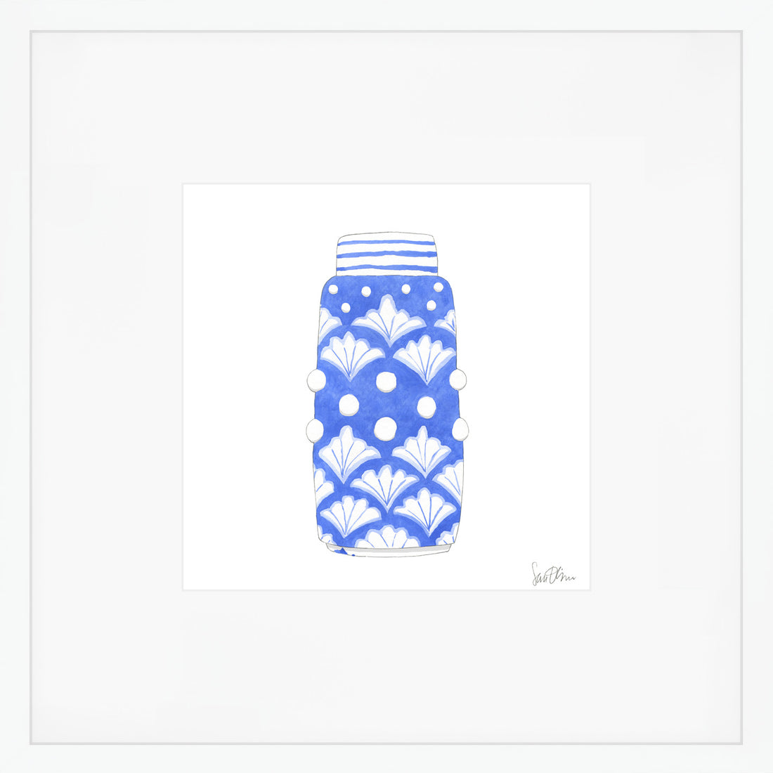 Nautical Ginger Jar, Shell Art Print
