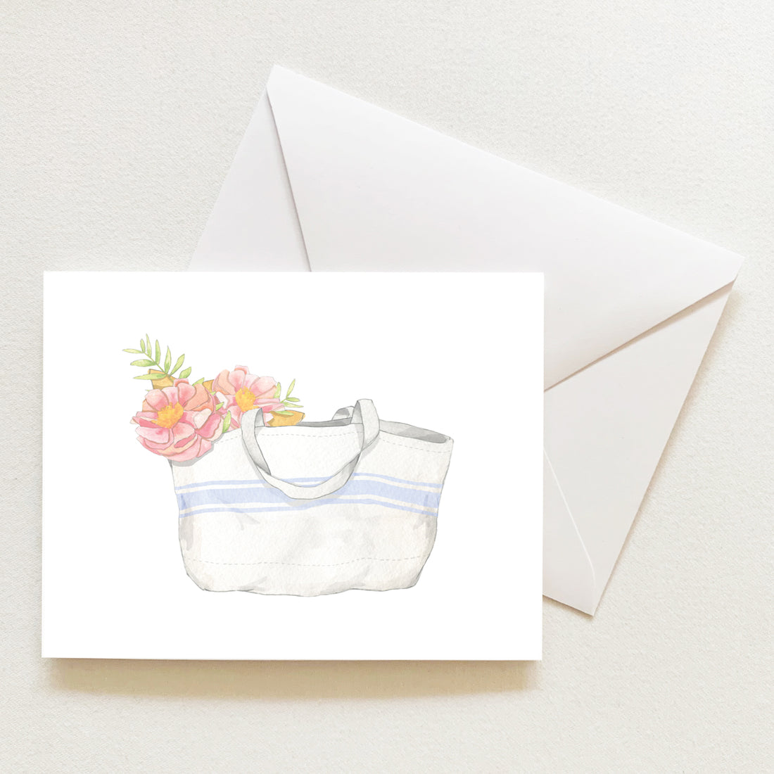 French Stripe Tote Note Card