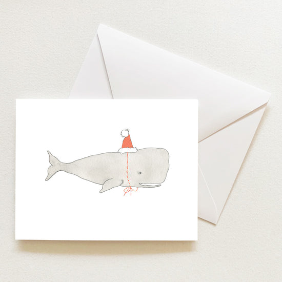 Santa Whale Note Card