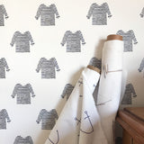 Navy + White Striped Shirt Wallpaper