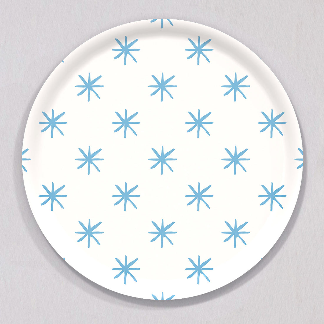Large Star Blue Tray, Round