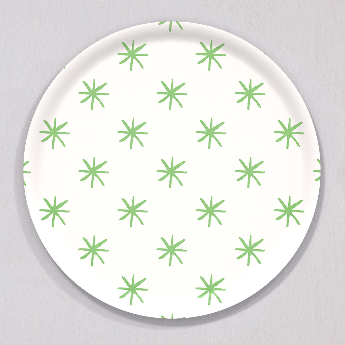 Large Star Green Tray, Round