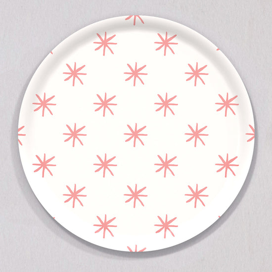 Large Star Pink Tray, Round