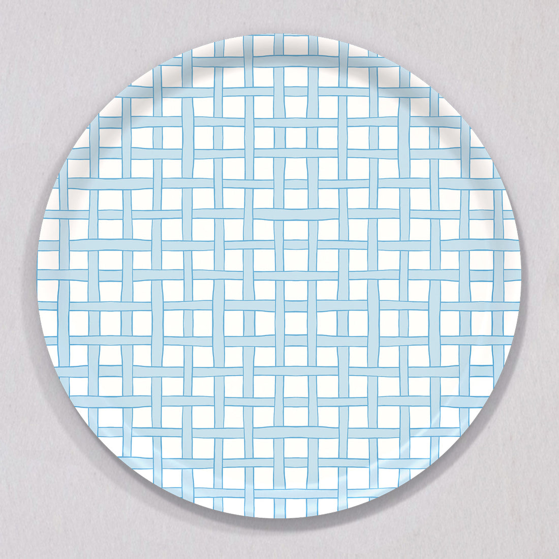 Large Woven Blue Tray, Round