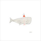 Santa Whale Art Print